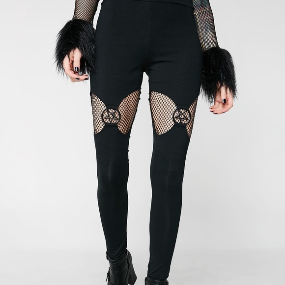 Killstar Pants - nwt killstar cool af leggings fishnet pentagram